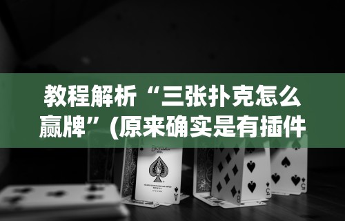 教程解析“三张扑克怎么赢牌”(原来确实是有插件) 