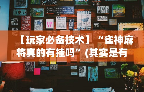 【玩家必备技术】“雀神麻将真的有挂吗”(其实是有挂)