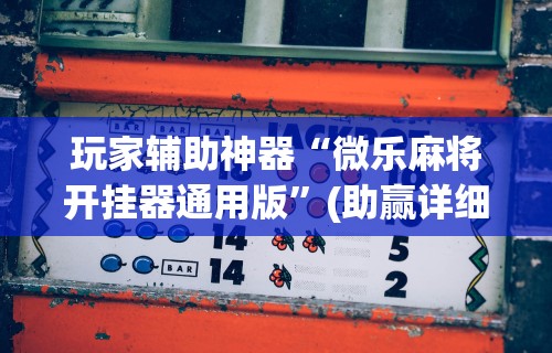 玩家辅助神器“微乐麻将开挂器通用版”(助赢详细开挂教程)