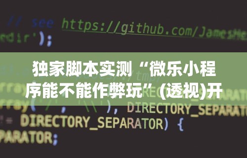 独家脚本实测“微乐小程序能不能作弊玩”(透视)开挂辅助脚本+详细开挂安装教程
