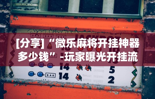 [分享]“微乐麻将开挂神器多少钱	”-玩家曝光开挂流程