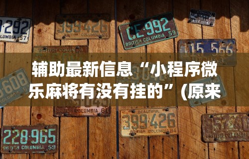 辅助最新信息“小程序微乐麻将有没有挂的”(原来确实是有挂) 