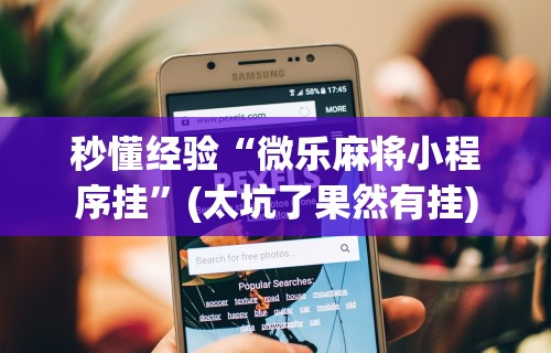 秒懂经验“微乐麻将小程序挂”(太坑了果然有挂)