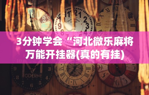 3分钟学会“河北微乐麻将万能开挂器(真的有挂) 3分钟学会“河北微乐麻将万能开挂器(真的有挂)