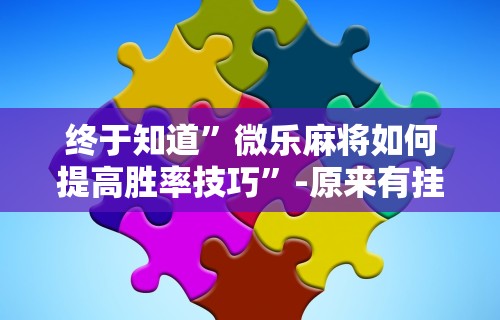终于知道	”微乐麻将如何提高胜率技巧”-原来有挂